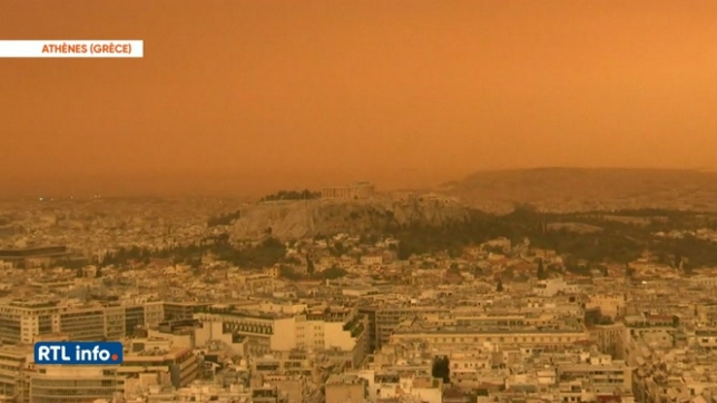 Grèce: un épais nuage de poussières du Sahara recouvre Athènes