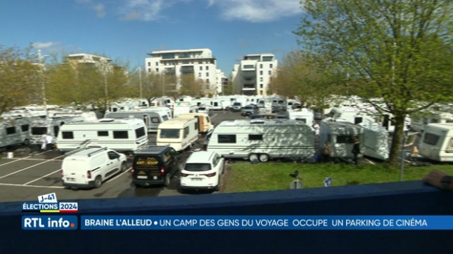 Une septantaine de caravanes de gens du voyage sur le parking de Kinepolis Braine