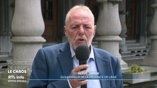 Intempéries: le point en direct de Liège avec le gouverneur Hervé Jamar