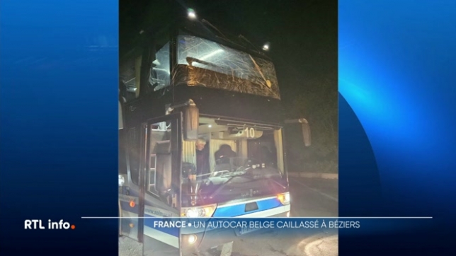Un autocar belge de retour d'Espagne a été touché par un jet de pierre