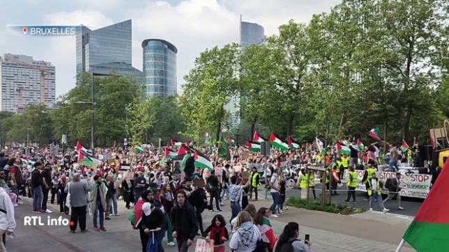 Manifestation à Bruxelles contre les violences en cours dans la Bande de Gaza