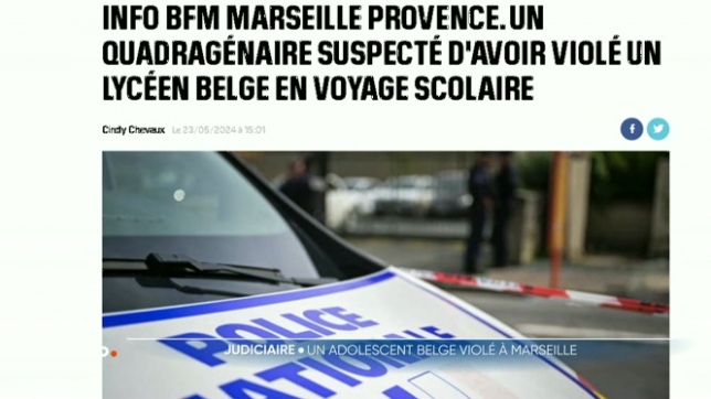 Un Belge de 18 ans violé lors d'un voyage scolaire à Marseille