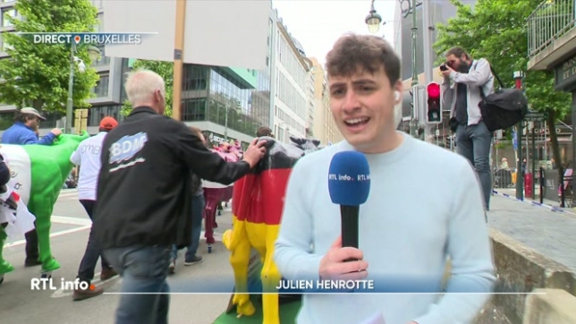 Manifestation des producteurs de lait à Bruxelles