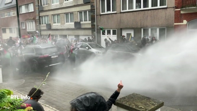 Mobilisation devant l'ambassade d'Israël à Bruxelles réprimée par la police