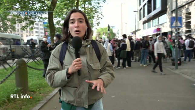 Manifestation propalestienne devant l'ambassade américaine à Bruxelles
