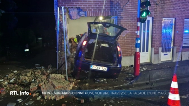 Mont-sur-Marchienne: une voiture a traversé le mur d