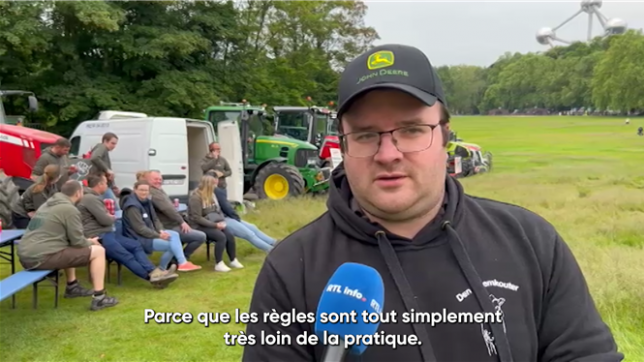 Manifestation des agriculteurs parce que les règles européennes sont très éloignées de la pratique
