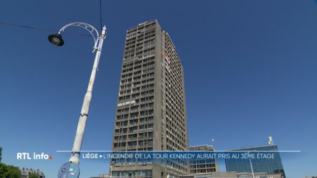 Incendie de la tour Kennedy à Liège: le feu aurait pris au troisième étage