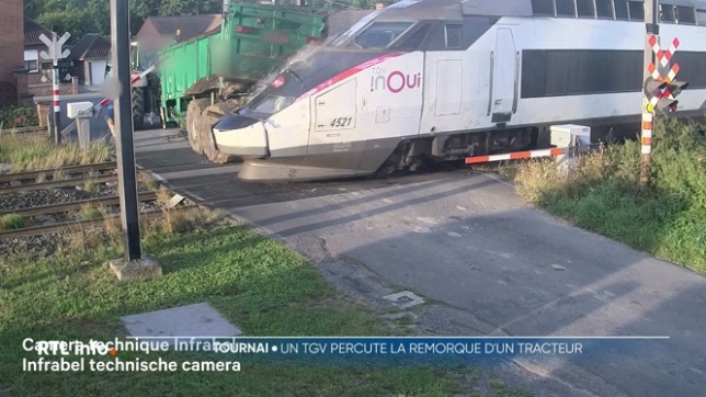Tournai : un TGV percute la remorque d'un tracteur