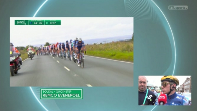 La réaction de Remco Evenepoel après la chute de Wout van Aert