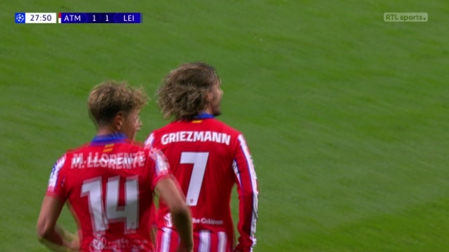 La belle volée de Griezmann pour égaliser contre Leipzig