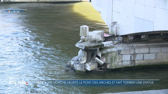 Une péniche a percuté le pont des Arches à Liège