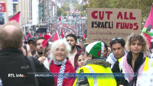 32.000 personnes dans les rues de Bruxelles pour un cessez-le-feu à Gaza et au Liban