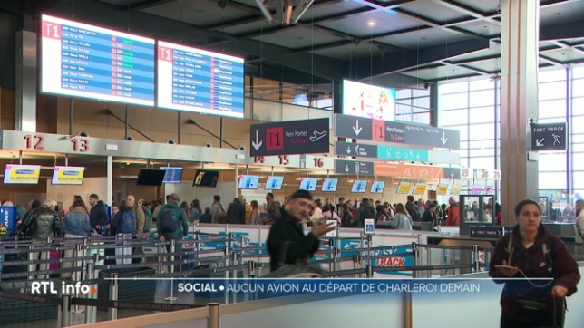 Tous les vols au départ de l'aéroport de Charleroi seront annulés demain