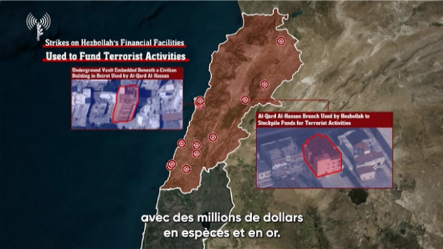 Israël intensifie ses frappes sur le Hezbollah: Un coffre-fort souterrain contenant des dizaines de millions