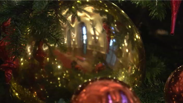 La résidence royale britannique Windsor Castle, le plus grand château occupé au monde, dévoile ses décorations de Noël, dont un sapin vivant géant d'environ 6 mètres qui sera replanté au cours de la nouvelle année. Les pièces où se trouvent les décorations seront ouvertes aux visiteurs et seront démontées le 6 janvier, comme le veut la tradition.