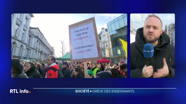 Mathieu Langer est en direct de Liège où des milliers d'enseignants ont manifesté dans le centre-ville de la Cité Ardente.