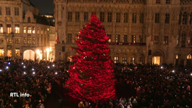 Avec ce moment et cette image attendus par les Bruxellois et les touristes réunis sur la Grand-Place: l'illumination du sapin de Noël qui, durant 5 semaines, sera l'un des nombreux points de ralliement des visiteurs dans la capitale.