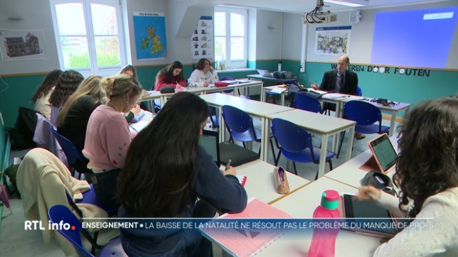 Le nombre d'enseignants devrait baisser dans les 5 ans qui viennent. C'est ce qu'indique une étude de l'Université de Namur. Une baisse de la natalité enest la cause. Mais cela ne va pas permettre de régler la pénurie d'enseignants.