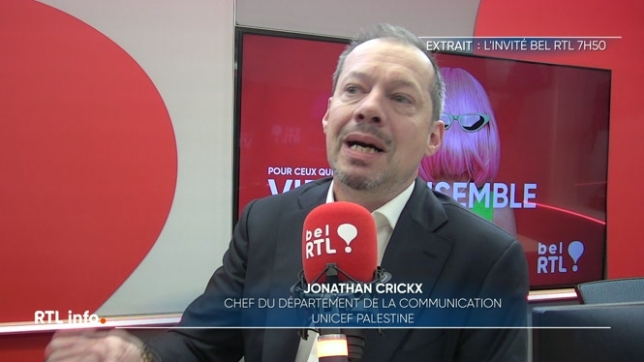 Jonathan Crickx, chef du département de la Communication de l'Unicef en Palestine, était invité sur bel RTL à 7h50. Accrédité comme humanitaire à Gaza, il témoigne de la vie des enfants sur ce territoire.