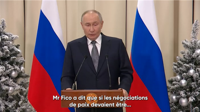 Le président russe s'est exprimé après avoir rencontré son homologue slovaque.
