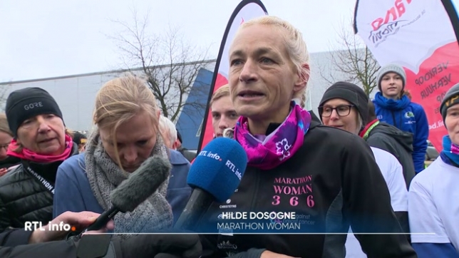 Hilde Dosogne vient de boucler son 366e marathon de l'année, un exploit !
