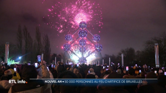 50.000 personnes avaient fait le déplacement pour assister au show pyrotechnique tiré au pied de l'Atomium, à Bruxelles. Les conditions météo très venteuses n'ont pas gâché la fête. Réaction d'un public émerveillé.