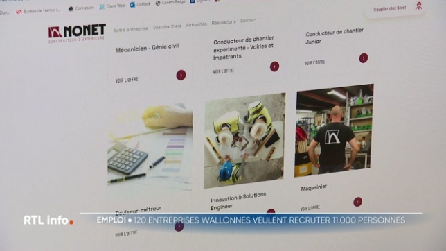 C'est une bonne nouvelle pour l'emploi en Wallonie. 11.000 postes de travail sont disponibles dans 120 grandes entreprises selon le Forem. Plusieurs secteurs sont concernés, comme la logistique ou la sécurité. Et c'est le Brabant Wallon qui est particulièrement demandeur.
