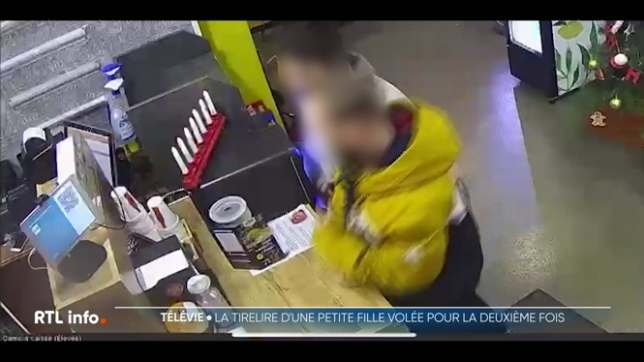 La jeune fille de 10 ans est atteinte d'une leucémie. Des voleurs ont dérobé une tirelire du Télévie, dans une friterie à Houdeng, près de la Louvière. C'est la deuxième fois que cela arrive, toute la scène a été filmée.