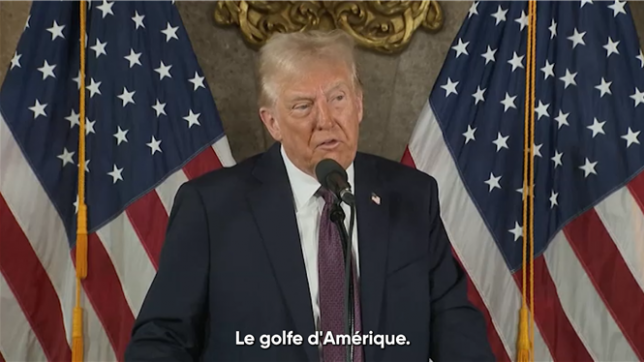 Donald Trump a annoncé qu'à son retour à la Maison Blanche, les États-Unis changeraient le nom du golfe du Mexique, sur la côte sud du pays, en golfe de l'Amérique.