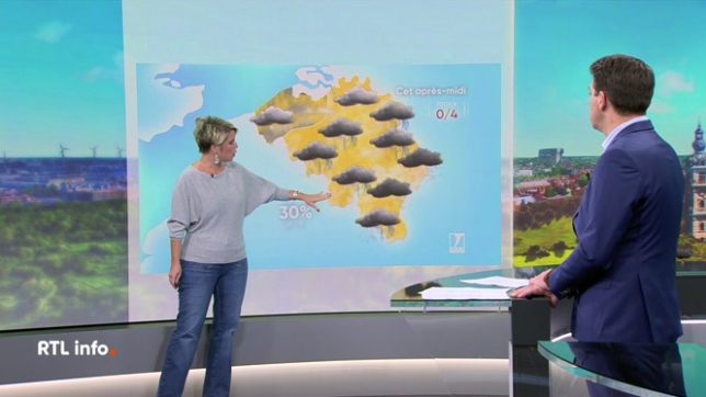 Après une nuit froide, une zone de neige remontera mercredi après-midi et la nuit suivante sur nos régions à partir de la France. Les maxima varieront entre 0°C et 4°C, selon les prévisions de l'Institut royal météorologique à l'aube.
