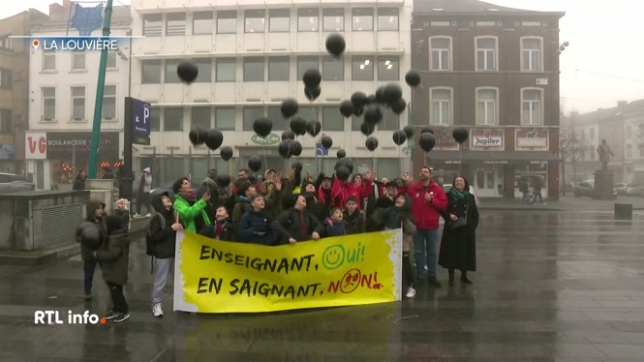 Quelques arrêts de travail et actions dans plusieurs communes du Hainaut. Exemple à La Louvière avec un lâcher de ballon symbolique pour exprimer le deuil car le secteur n'est pas reconnu d'utilité publique par le gouvernement.