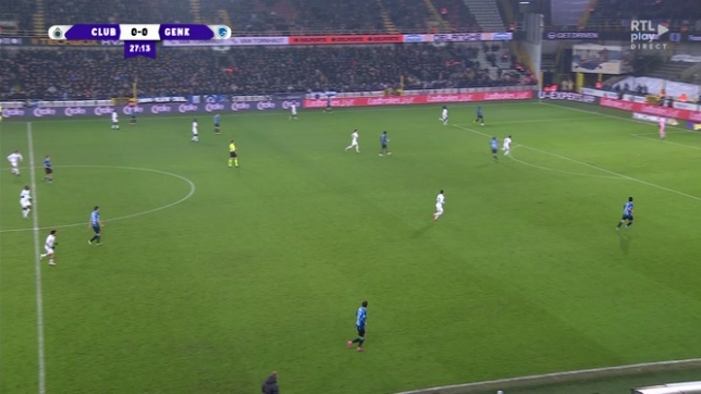 Le Club Bruges a pris une légère option sur la finale de la Coupe de Belgique de football en s'imposant 2-1 contre Genk lors du match aller de la demi-finale mercredi au stade Jan Breydel.