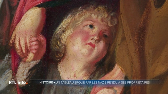 De la Belgique à la France en passant par l'Allemagne, l'oeuvre d'art du 17ème siècle volée par les Allemands durant la guerre de 40 a voyagé jusque chez un Néerlandais. C'est grâce à une base de données informatisée que le tableau a pu être restitué aux descendants du propriétaire spolié.