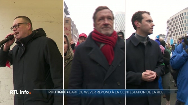 On a aujourd'hui plusieurs responsables politiques; des élus de l'opposition, PS, Ecolo, PTB... venus dénoncer les mesures de la nouvelle coalition. Une contestation à laquelle le premier ministre a répondu cet après-midi à la Chambre.