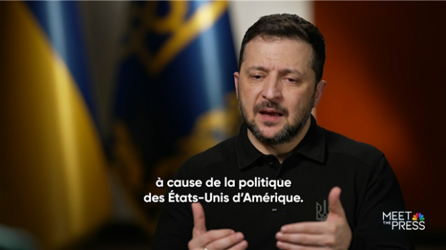 Interview du président ukrainien Volodymyr Zelensky sur NBC.