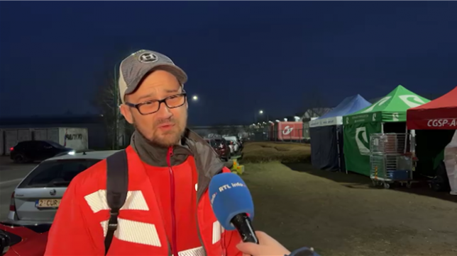 Interview de Romain, un travailleur de bpost de retour au centre de tri d'Awans ce jeudi matin.