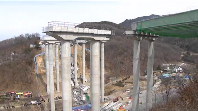 Deux personnes ont été tuées et cinq blessées dans l'effondrement d'un pont sur le chantier de construction d'une autoroute au sud de Séoul mardi, ont annoncé les autorités sud-coréennes.
