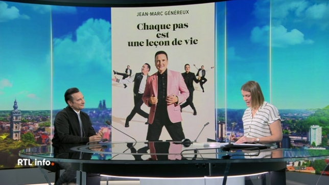 En plateau, le danseur et chorégraphe canadien évoque son livre intitulé Chaque pas est une leçon de vie, dans lequel il aborde beaucoup d’aspects de sa vie: DALS, danse, compagne, enfants, parents...