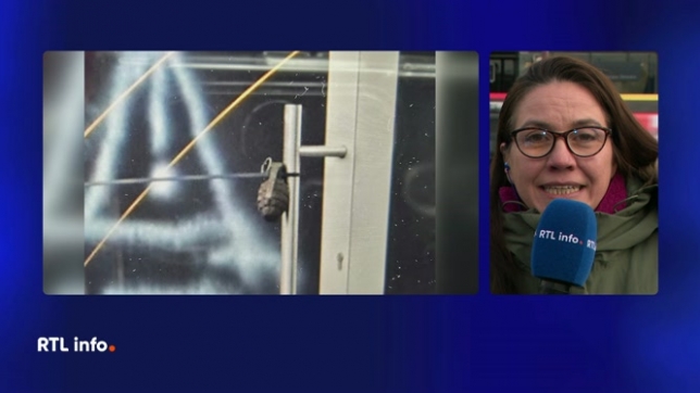 En direct de Marcinelle, Aurélie Henneton explique que les services de secours de Charleroi sont intervenus, ce matin, pour une grenade accrochée à la porte d'un commerce.