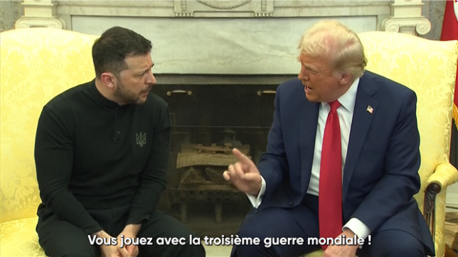 Dans une scène d'une tension inouïe, Donald Trump et Volodymyr Zelensky se sont publiquement affrontés dans le Bureau ovale, le président américain menaçant son invité, en haussant la voix, de laisser tomber l'Ukraine s'il ne faisait pas de concession à la Russie.