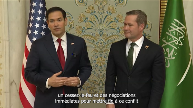 Le secrétaire d'État américain Marco Rubio a déclaré que l'Ukraine accepte un cessez-le-feu et des négociations immédiates avec la Russie à l'issue de pourparlers dans la ville côtière saoudienne de Jeddah.