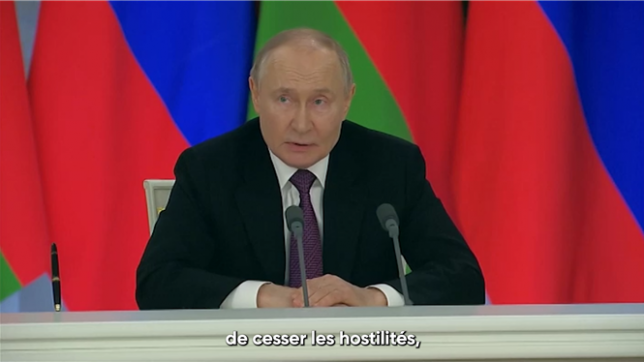 Vladimir Poutine est d'accord pour un cessez-le-feu, mais pose des conditions.