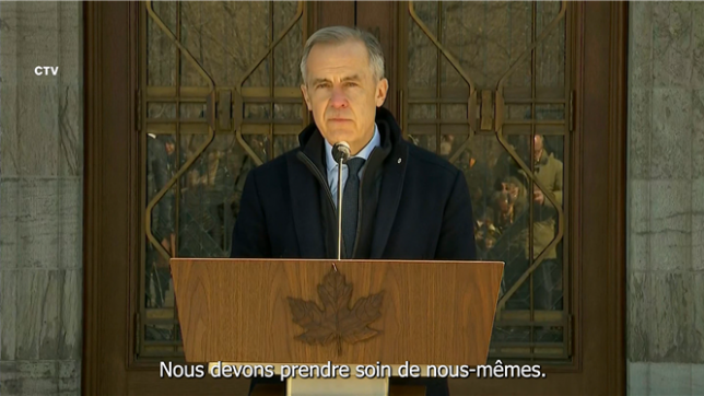 Le nouveau Premier ministre canadien Mark Carney affirme que le président américain Donald Trump veut briser le Canada, s'engageant à ne pas céder. Le président Trump prétend que le Canada n'est pas un vrai pays. Il veut nous briser pour que l'Amérique puisse nous posséder. Nous ne laisserons pas faire, déclare-t-il lors d'une conférence de presse.