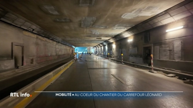 Depuis mars 2023, la circulation est très compliquée au carrefour Léonard. Le chantier doit s'achever à l'automne prochain. Pour l'instant, les ouvriers travaillent surtout de nuit dans les tunnels de l'E411 et du Ring de Bruxelles. Une équipe de RTL a pu s'immiscer à leurs côtés.