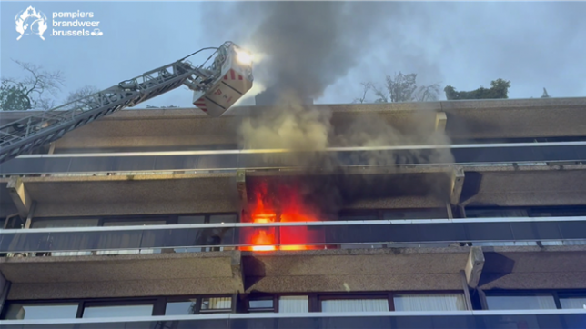 Incendie au dernier étage d’un immeuble à Berchem-Sainte-Agathe.