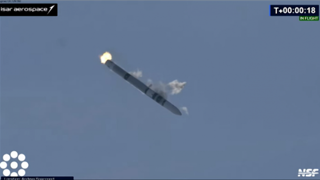 Le vol de la fusée Spectrum, développée par la start-up allemande Isar Aerospace, a tourné court dimanche. Après un décollage depuis la base norvégienne d'Andøya, l'engin a rapidement perdu le contrôle avant de s'écraser au sol.