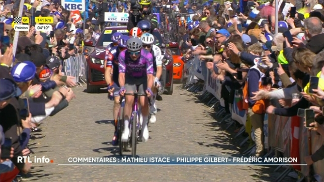 On va prendre la direction de la course où nous attend l'équipe de RTL sport, Mathieu Istace, Philippe Gilbert et Frédéric Amorison.