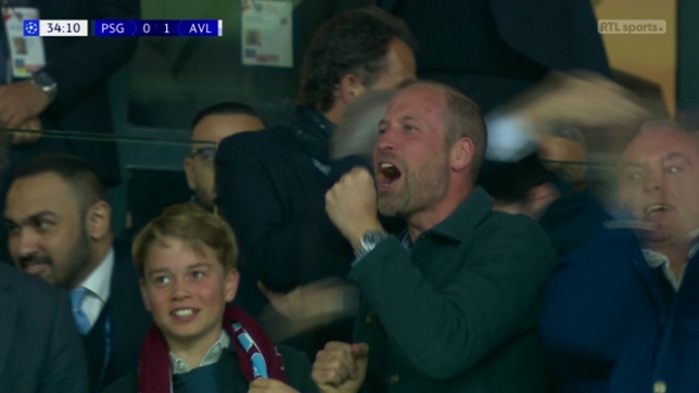 Ligue des Champions: le Prince William exulte sur le but d'Aston Villa contre le PSG