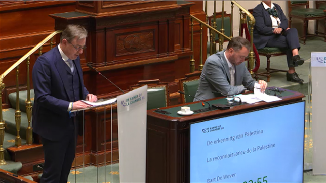 La Belgique va-t-elle reconnaitre l'État de Palestine? Bart De Wever insiste sur la position du pays.